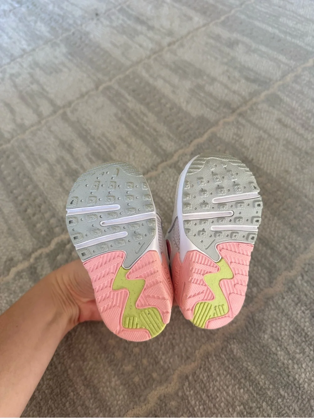 Nike Kids White Sneakers with Pink and Pastel Accents